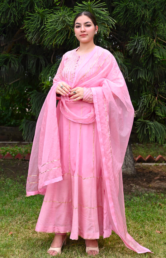 Chiffon Anarkali With Gota