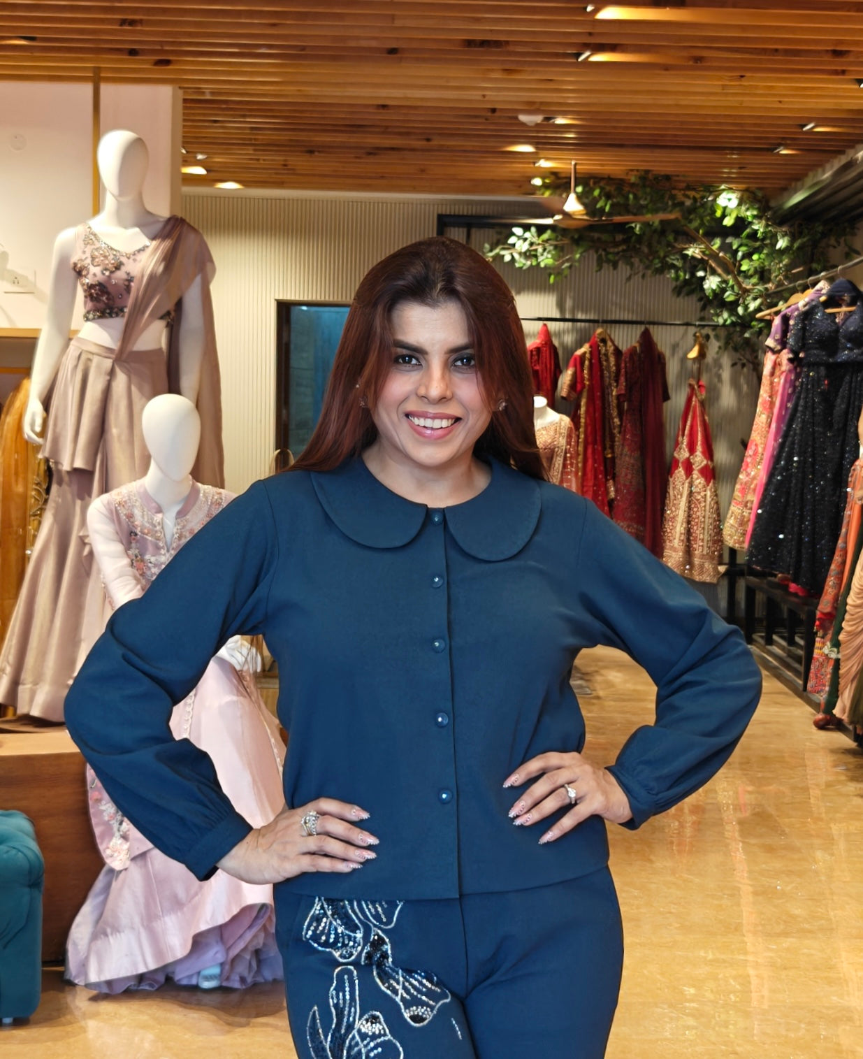 Glasswing Top With Peter Pan Collar