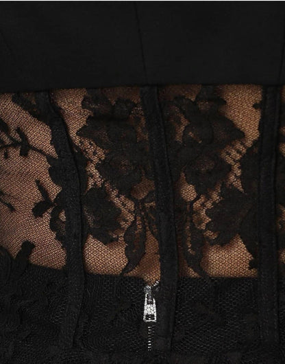 Black Chantilly Asymmetric Blazer