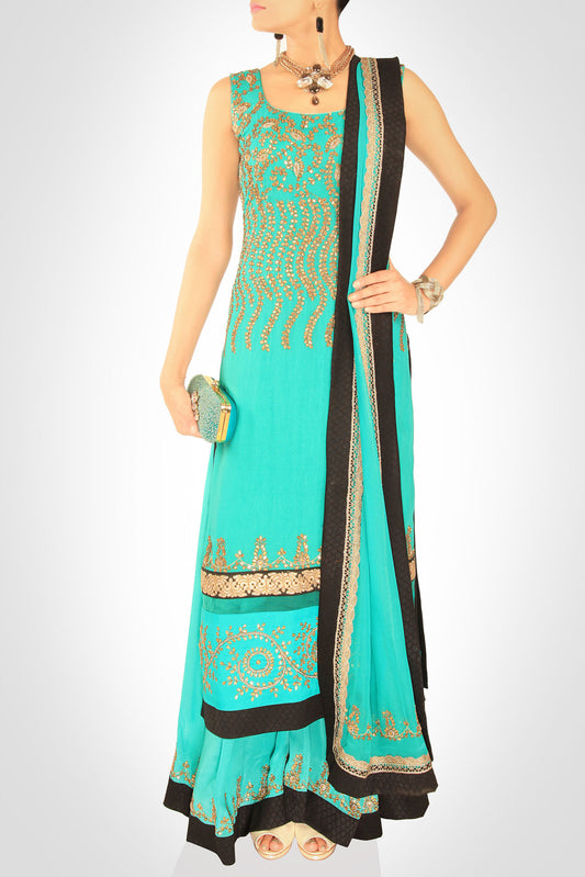 Sea Green Gota Patti Kurta