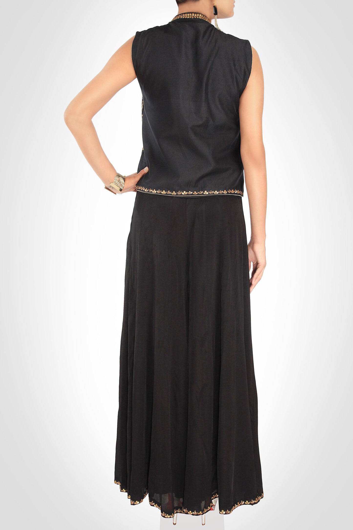 Gota Patti Embellished Jacket With Sharara