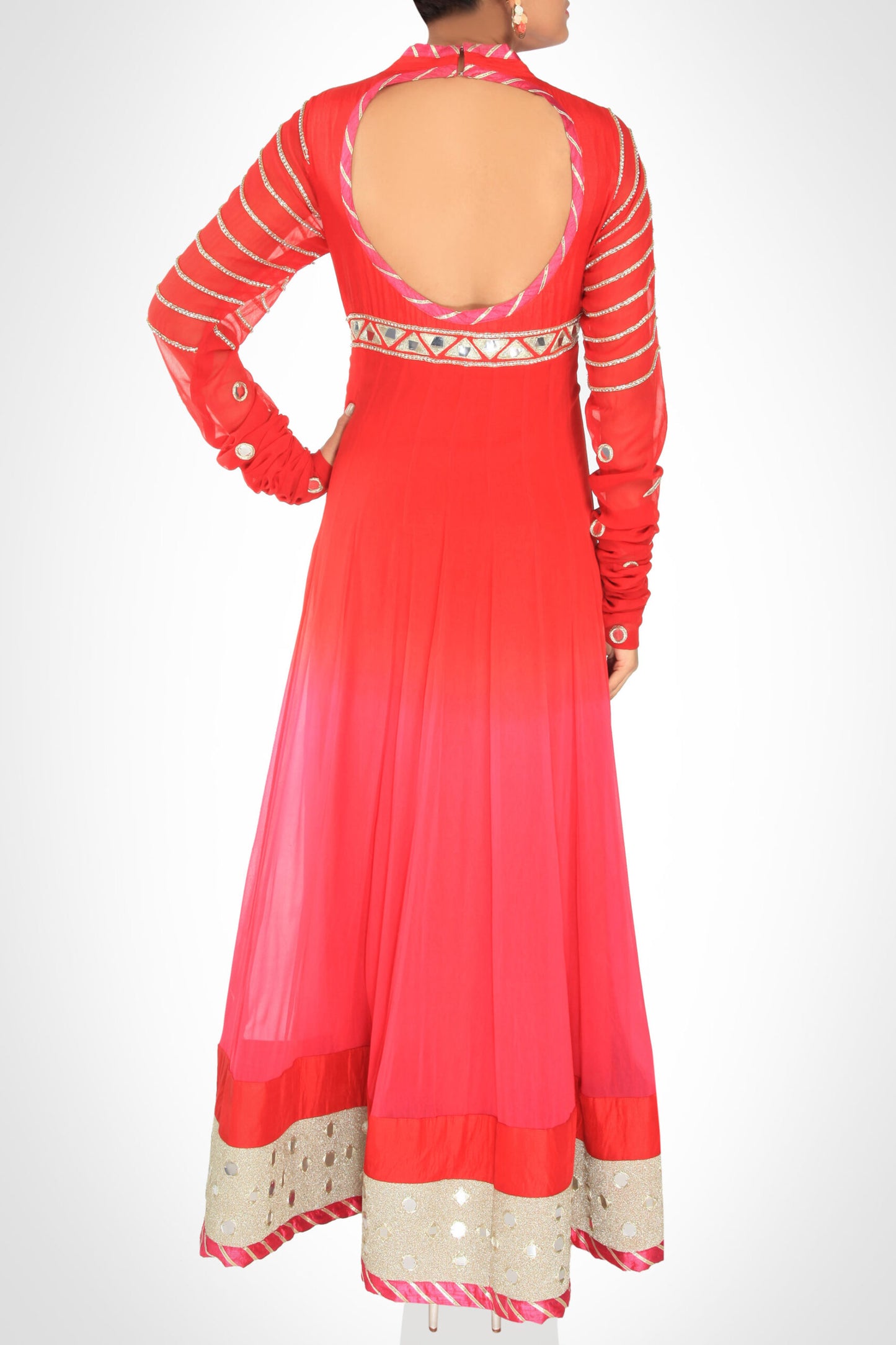 Coral Ombré Anarkali