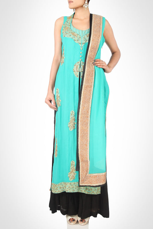 Georgette Sharara Suit With Tilla Paisleys