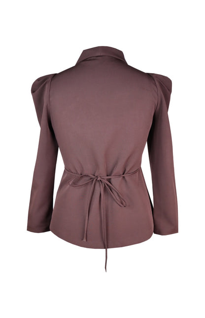 Glasswing Double Breast Jacket - BROWN
