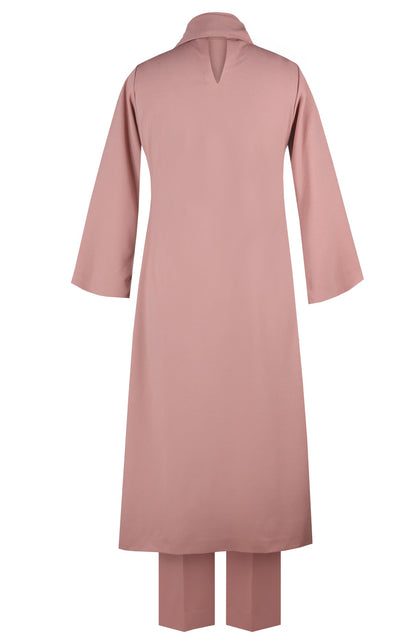 Jelly Fish Kurta Set With Scarf - NUDE