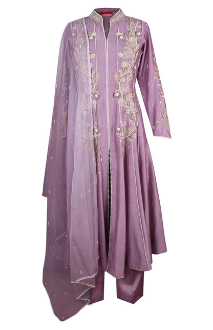 Kora Silk Anarkali With 3D Pearl Embroidery