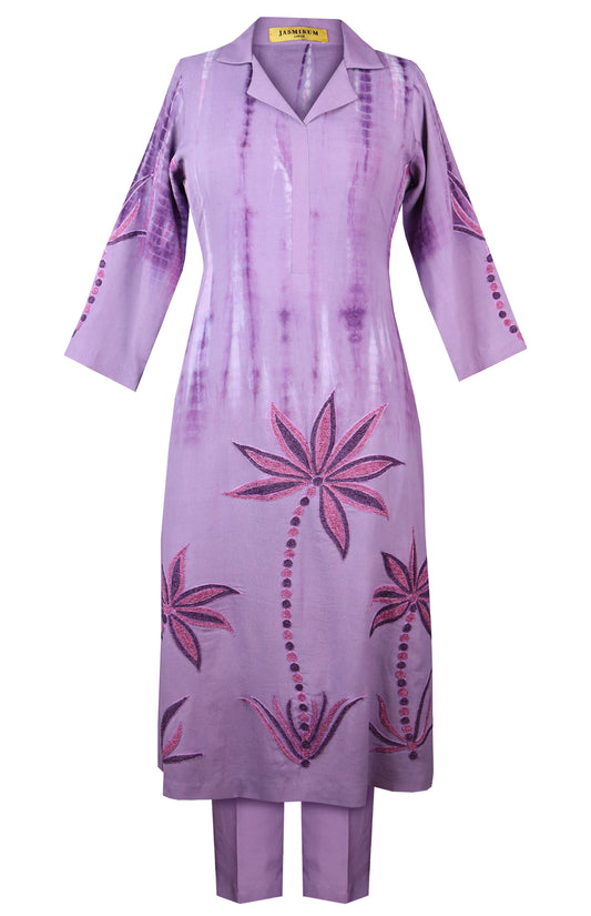 Aari Palms T&D Kurta Set - LILAC