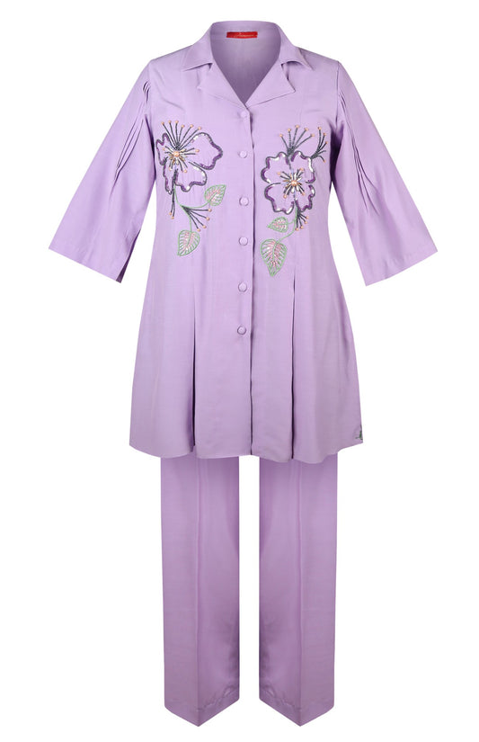 Poppies Cotton Co-ord Set - LILAC
