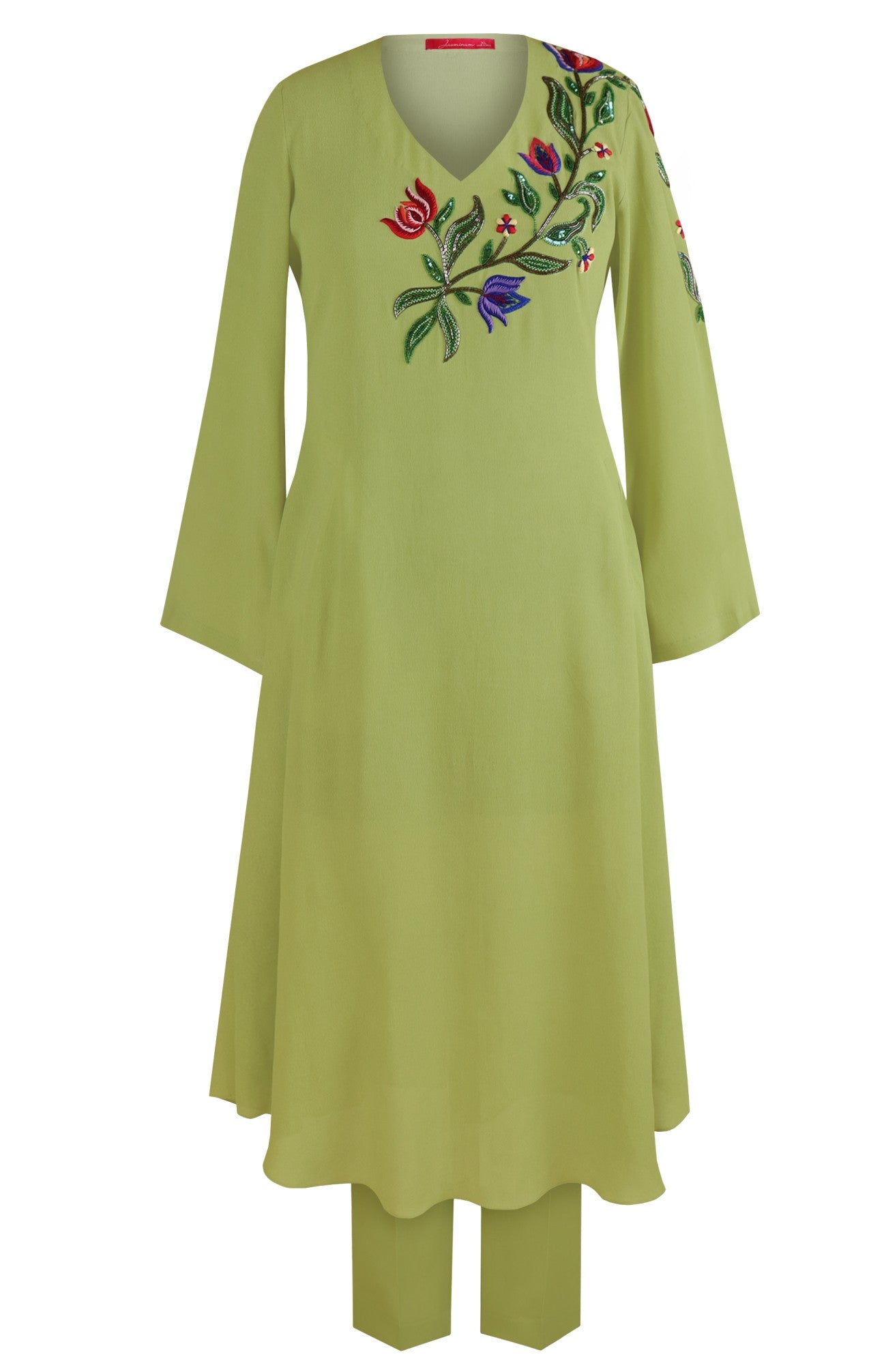 Multicoloured Embroidery Kurta Set