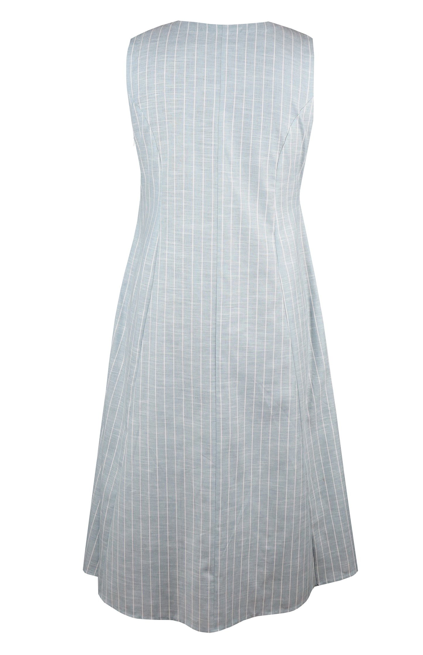 Linen Midi Dress With Lace Detail