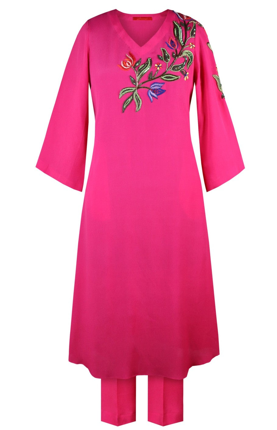 Multicoloured Embroidery Kurta Set