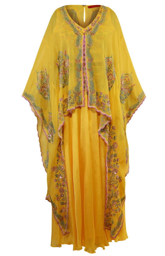 Cape Dress With Sharara