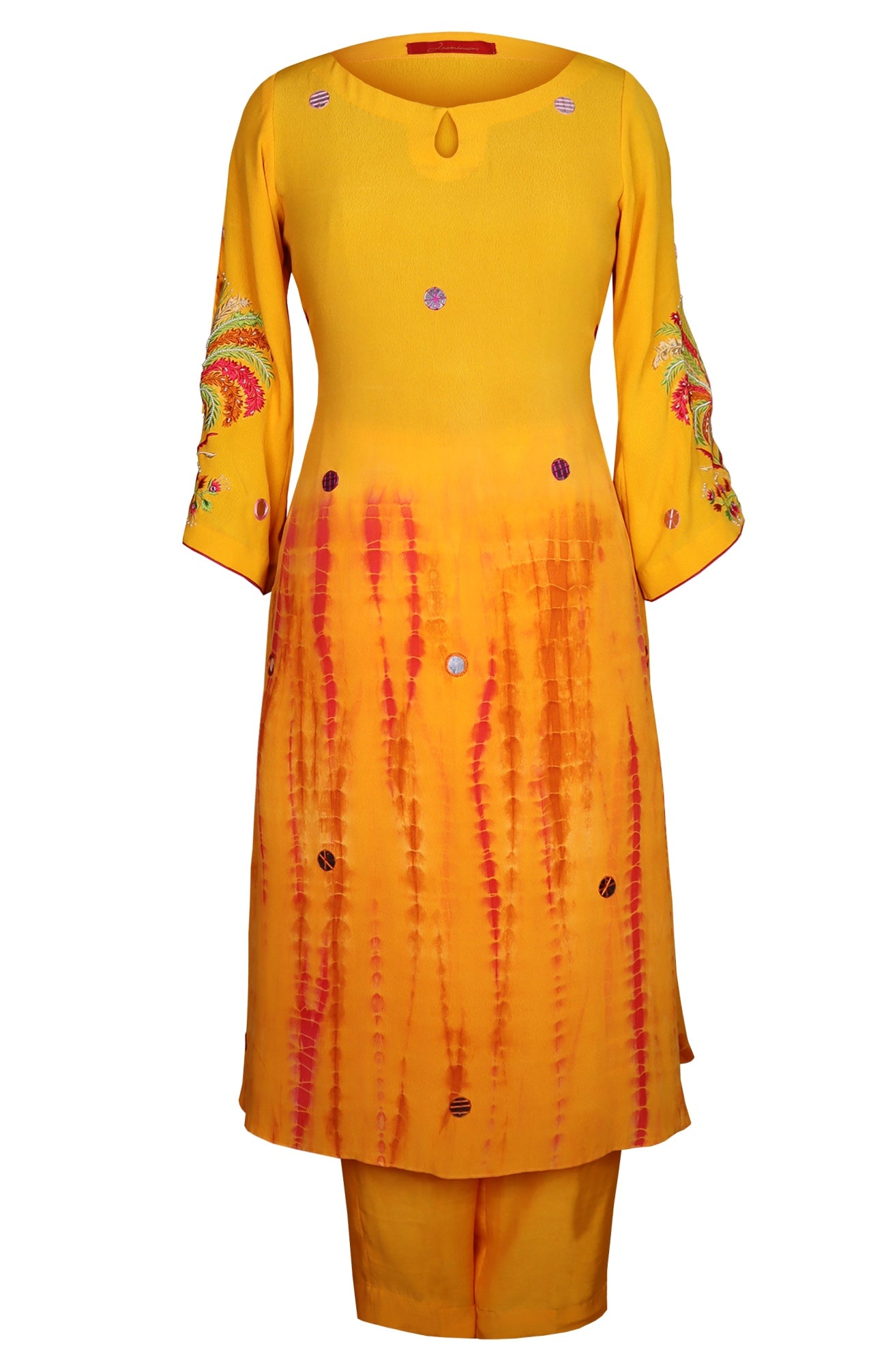 Kurta Set With Embroidered Sleeves