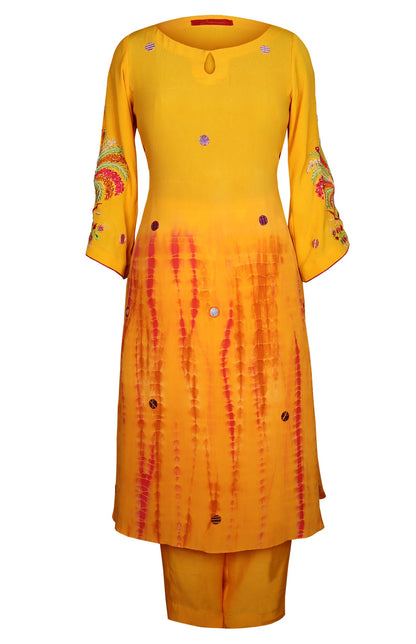 Kurta Set With Embroidered Sleeves