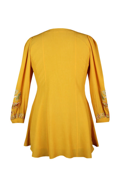 Crepe Kurti - MANGO YELLOW