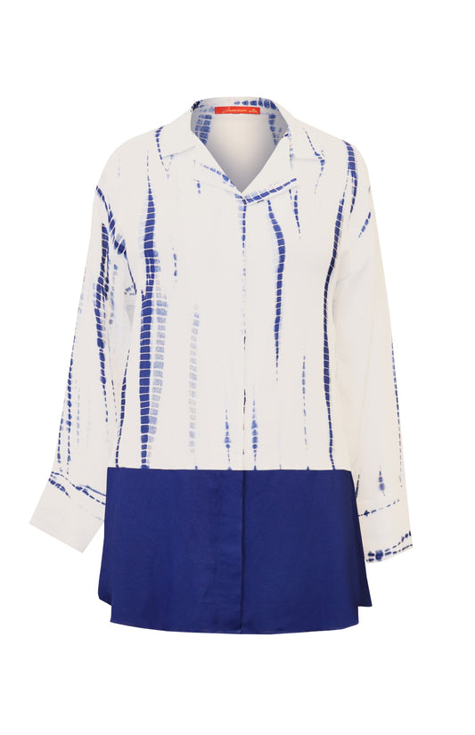 Marble Tie & Dye Shirt - ELECTRIC BLUE