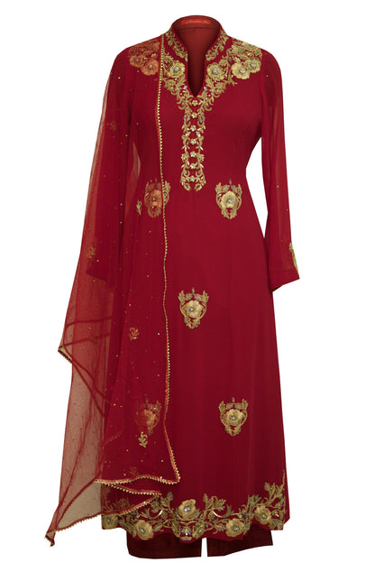 Georgette Suit With Zardozi Embroidery