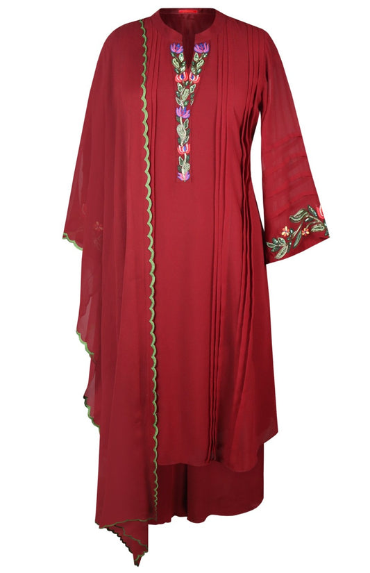 Multicoloured Embroidery Georgette Suit