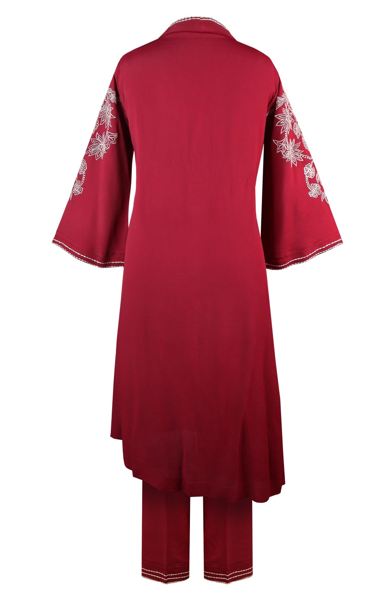 Asymmetric A-line Kurta Set - MAROON