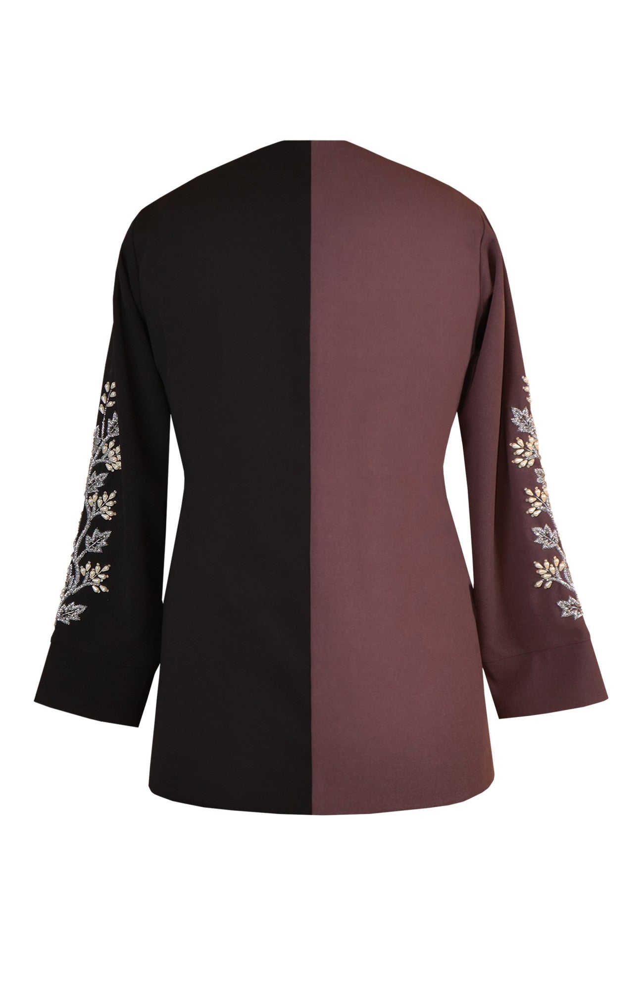 Mauve Black Colour Block Top