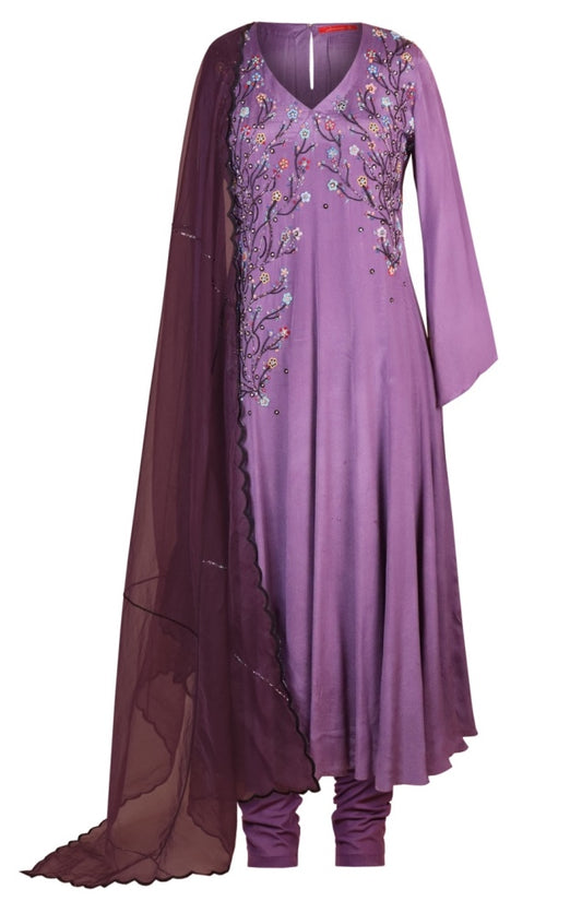Chiffon Anarkali - MAUVE