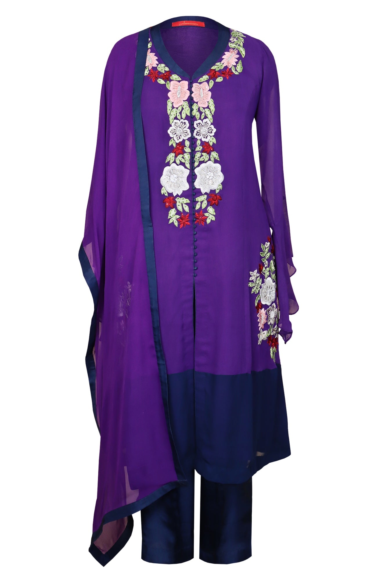 Colour Block Kalidar Suit