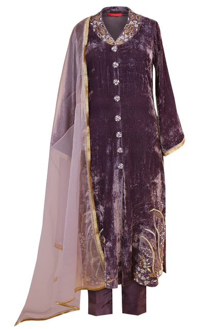 Velvet Suit With Shawl Collar
