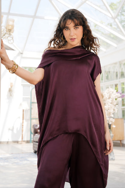 Turtle Cowl Co-ord Set - MAUVE