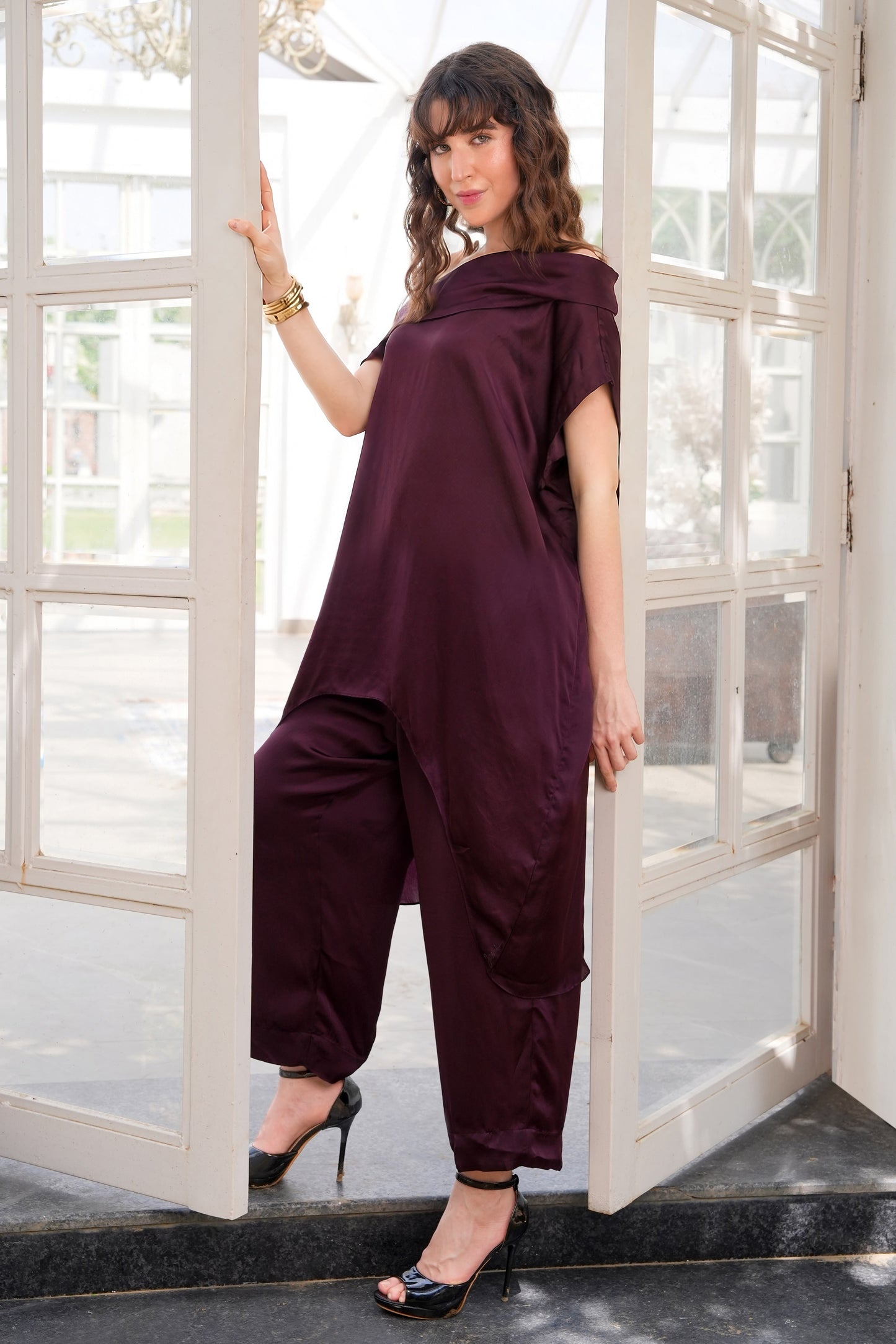 Turtle Cowl Co-ord Set - MAUVE