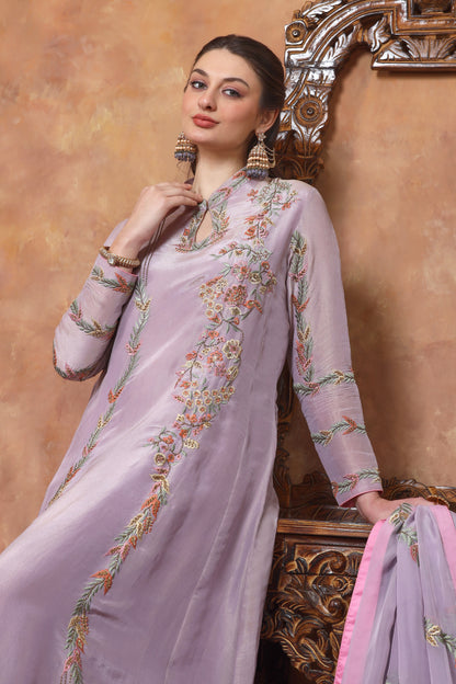 Tissue Organza Anarkali - LILAC