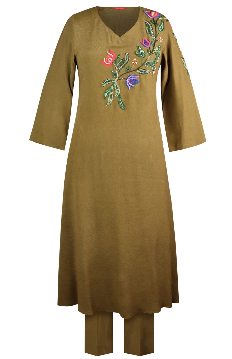 Multicoloured Embroidery Kurta Set