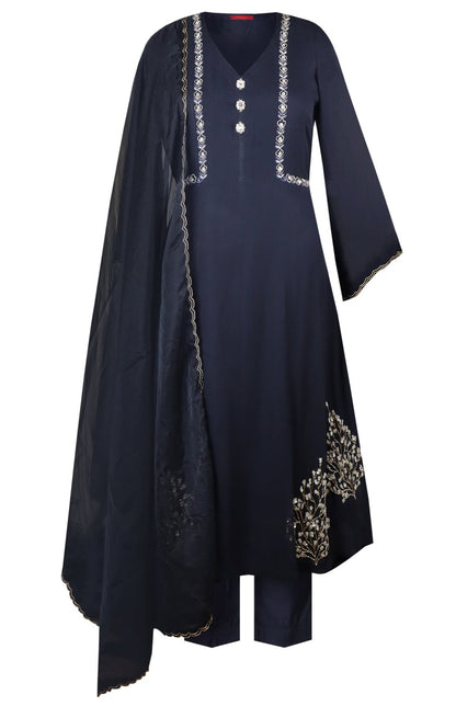 Kalidar Suit With Dabka Embroidery