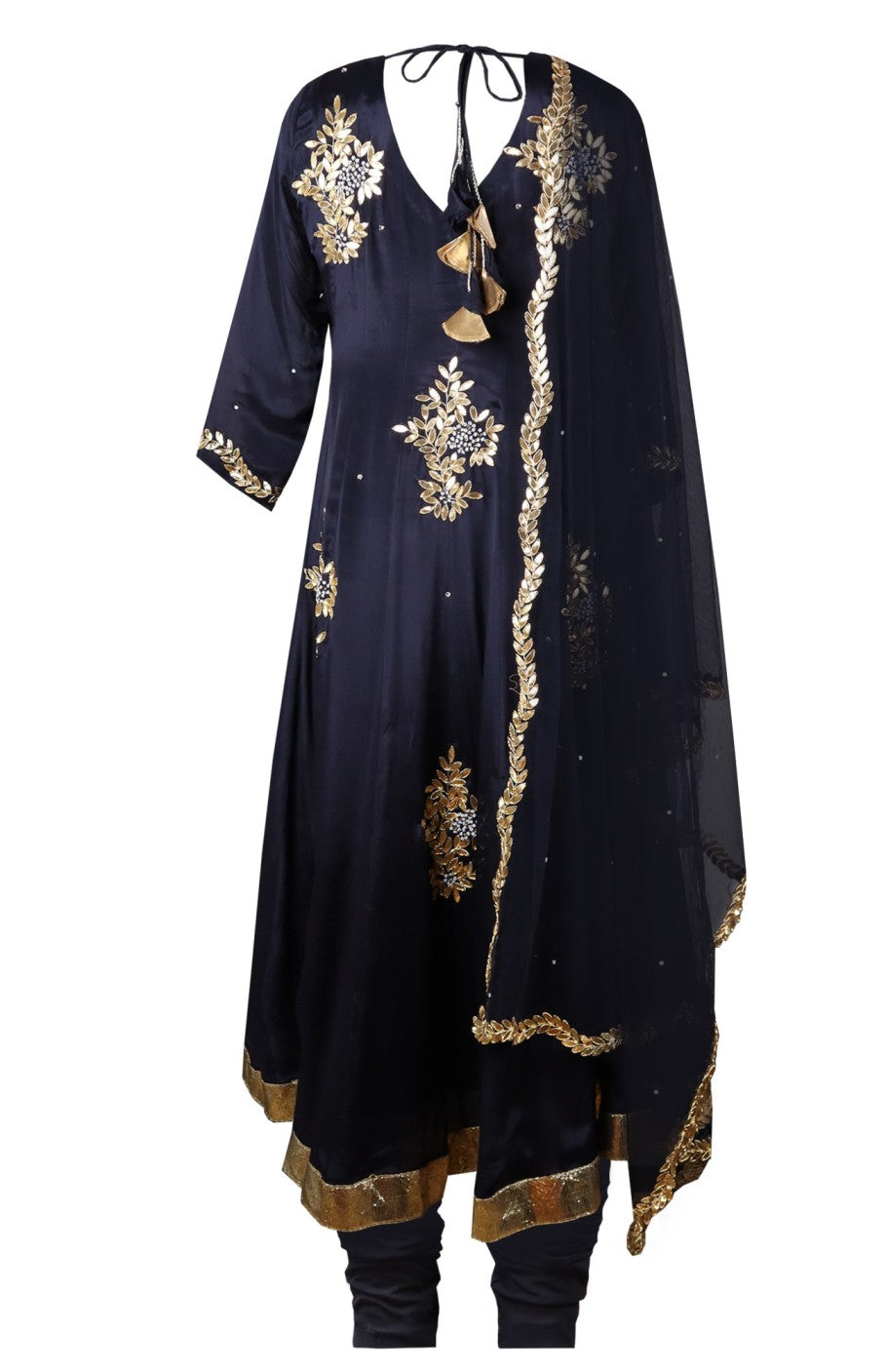 Chiffon Anarkali With Gota Patti Bootas