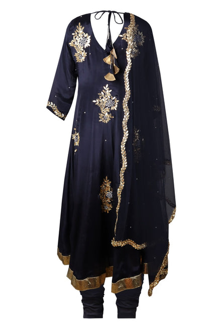 Chiffon Anarkali With Gota Patti Bootas