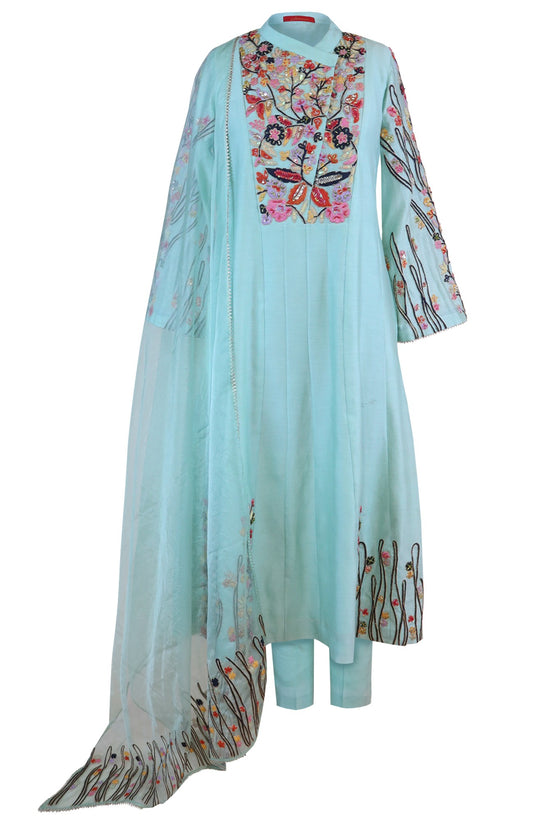Kora Silk Kalidar Suit With Dori Embroidery