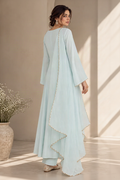 Kalidar Suit With Dabka Embroidery