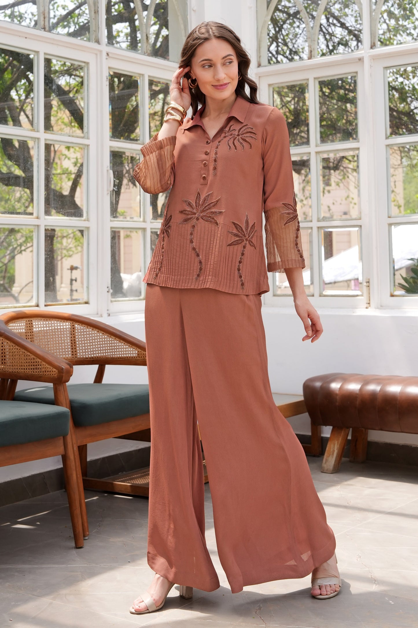 Aari Palms Top - MOCHA