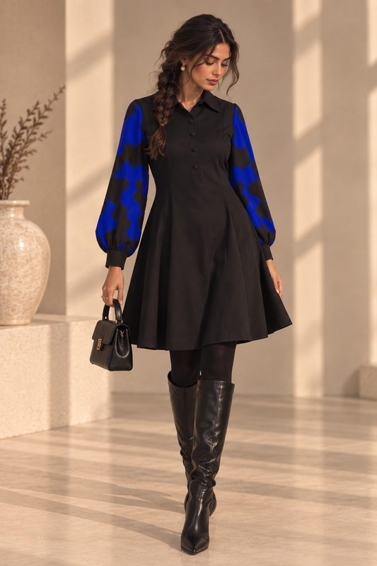 Morph Balloon Tunic - BLACK
