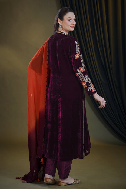Tilla Embroidery Silk Velvet Suit - MULBERRY