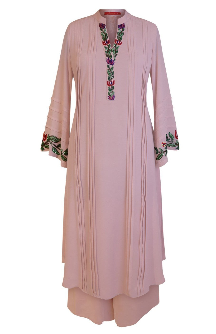 Multicoloured Embroidery Georgette Kurta Set
