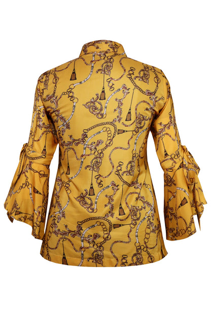 Mustard Printed Top