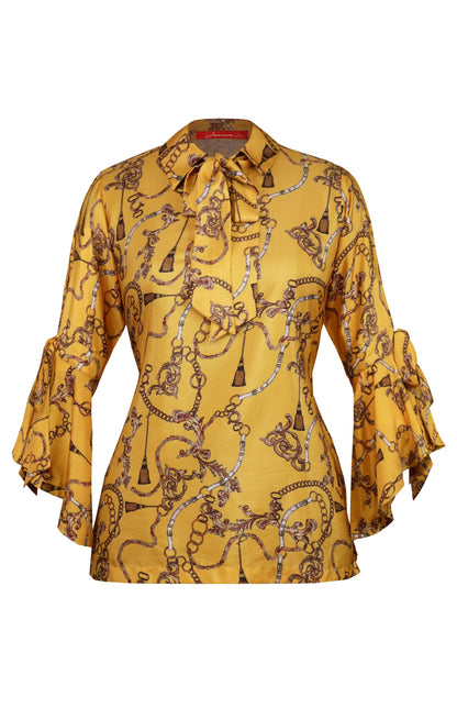 Mustard Printed Top