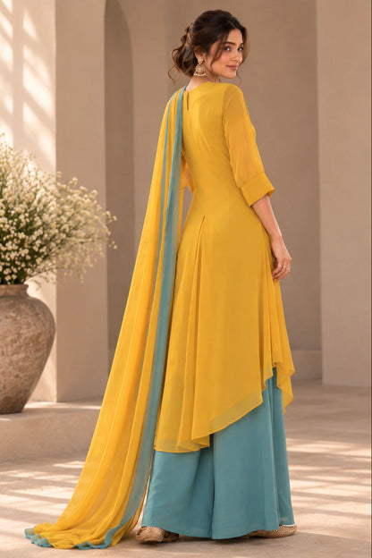 Mustard Georgette Suit
