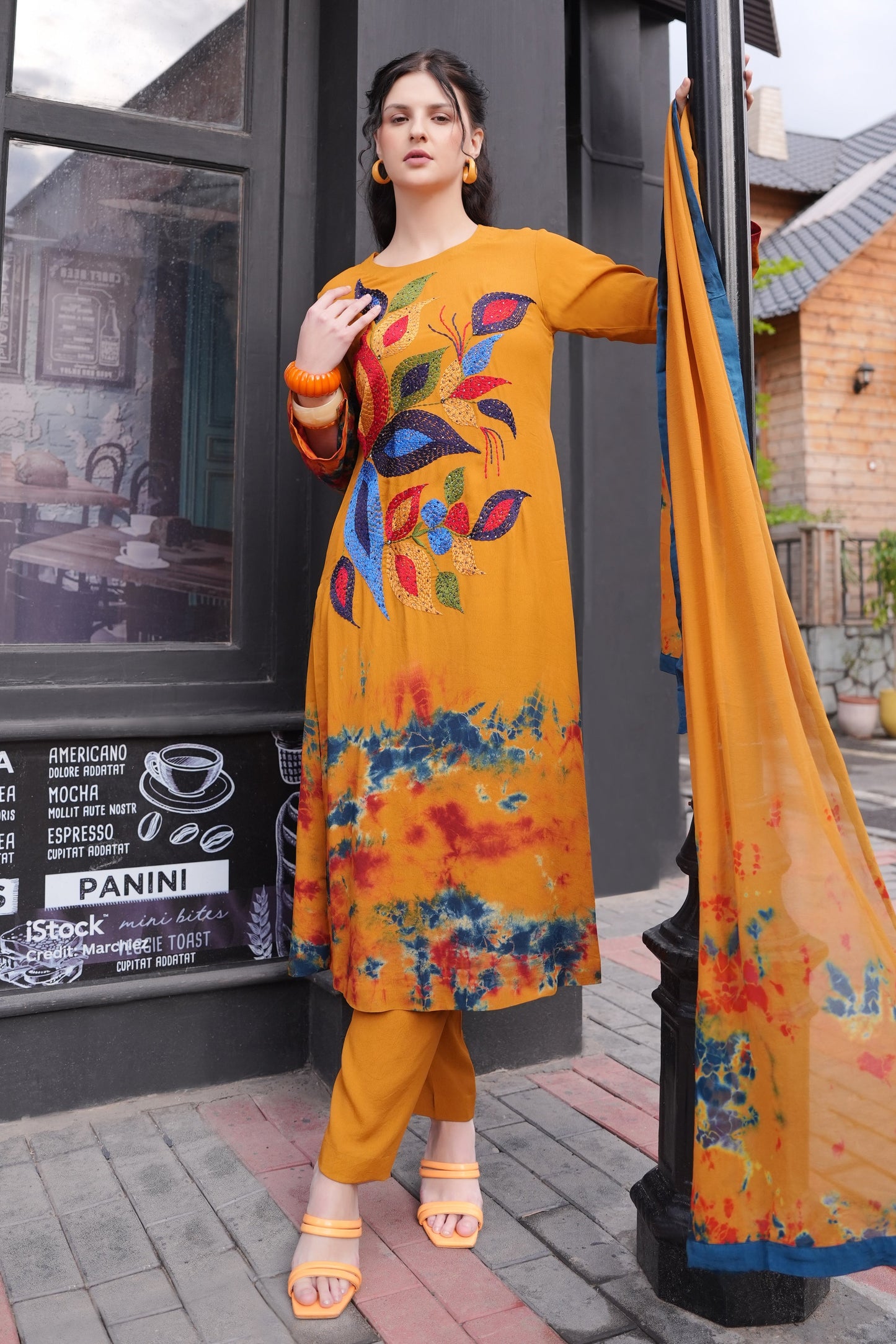 Kantha Tie & Dye  Kurta Set