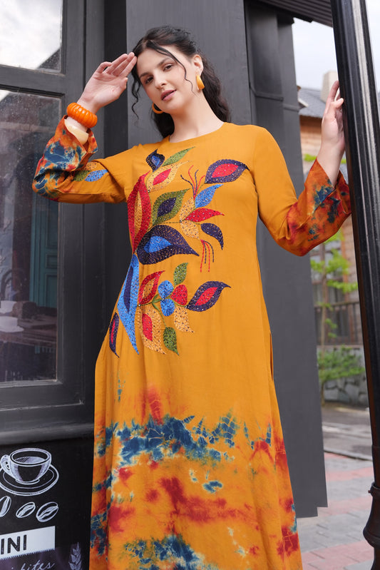 Kantha Tie & Dye  Kurta Set