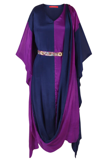 Colour Block Draped Kaftan