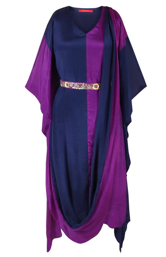 Colour Block Draped Kaftan