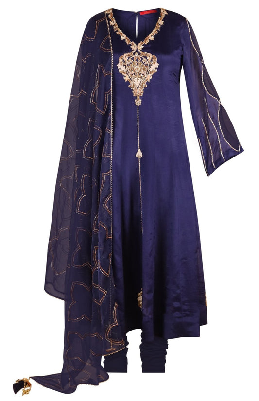 Chiffon Anarkali With Organza Dupatta