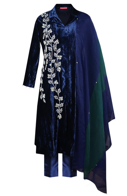 Grape Vine Crinkled Velvet Suit