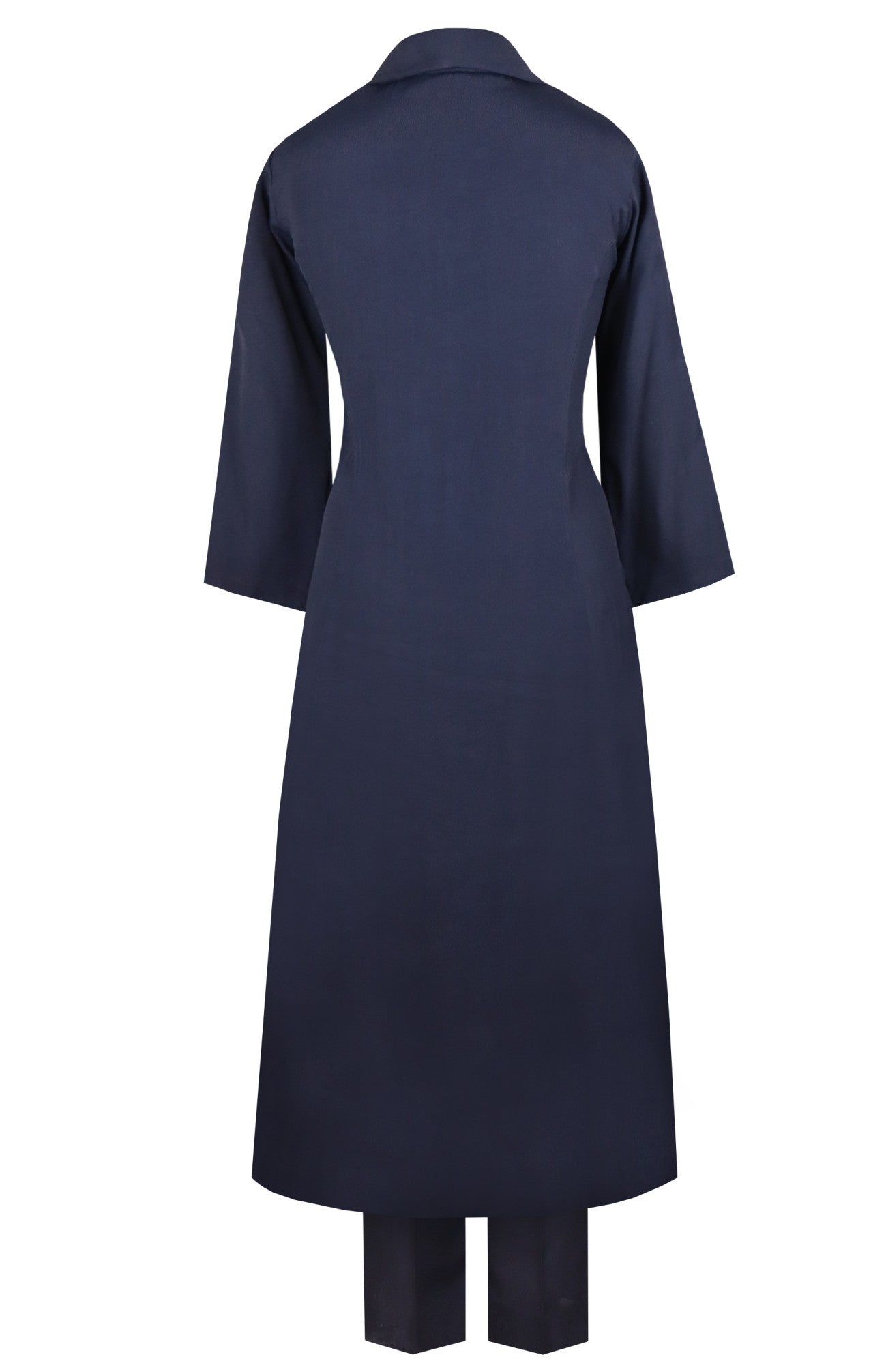 Crepe Kurta Set With Collar